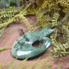 NZ Greenstone Large Hei Matau Pendant (CB881) Raukaraka Pounamu