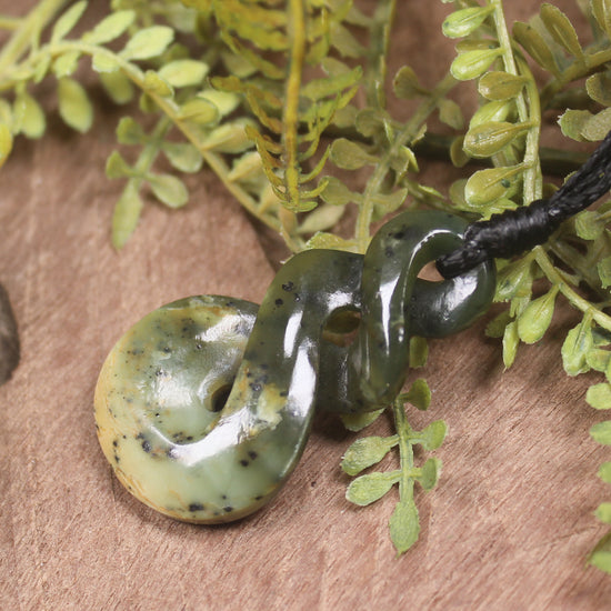 Twist carved from Rimu Pounamu - NZ Greenstone