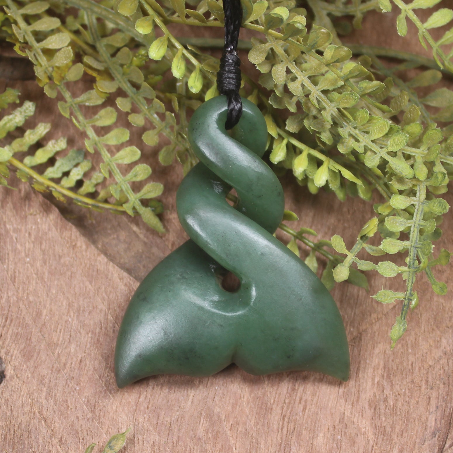 Whale Tail carved from Kawakawa Pounamu - NZ Greenstone