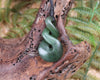 Twist or Pikorua carved from Hapopo Pounamu - NZ Greenstone