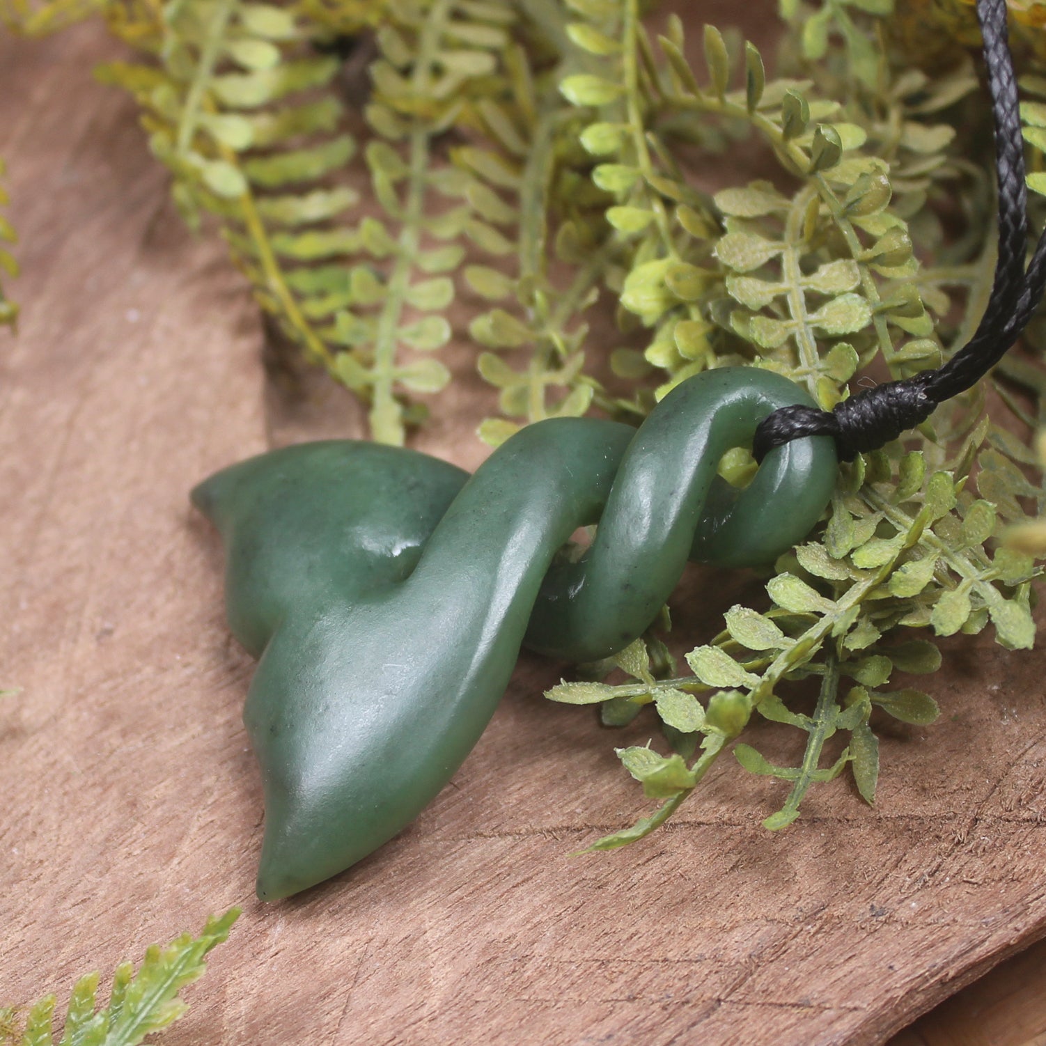 Whale Tail carved from Kawakawa Pounamu - NZ Greenstone