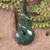 Twist or Pikorua carved from Inanga  Pounamu - NZ Greenstone