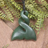 Whale Tail carved from Kawakawa Pounamu - NZ Greenstone
