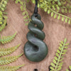 Twist carved from Rimu Pounamu - NZ Greenstone