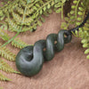 Twist carved from Rimu Pounamu - NZ Greenstone