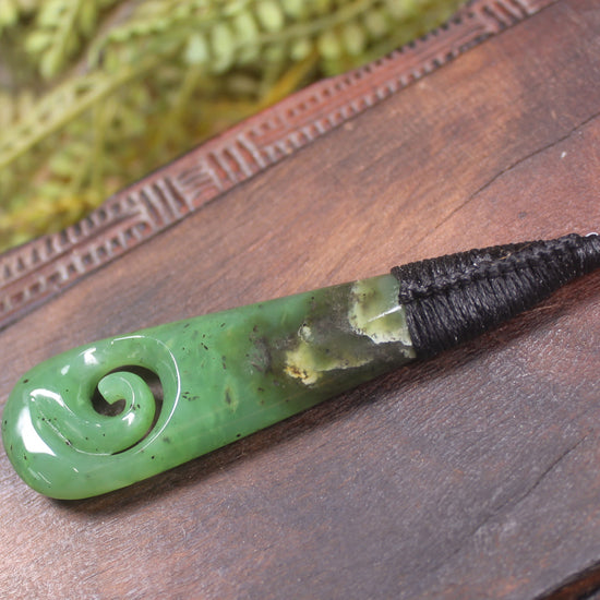Roimata with Koru Pounamu Pendant - NZ Greenstone