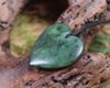 Heart carved from Kawakawa Pounamu - NZ Greenstone