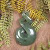 Twist or Pikorua carved from Hapopo Pounamu - NZ Greenstone