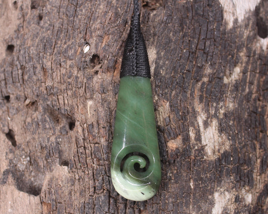 Roimata with Koru Pounamu Pendant - NZ Greenstone