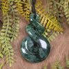 Twist carved from Kawakawa Pounamu - NZ Greenstone