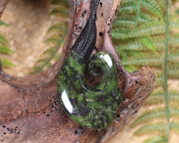Hei Matau carved from Douglas Creek Pounamu - NZ Greenstone