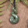 Twist or Pikorua carved from Hapopo Pounamu - NZ Greenstone