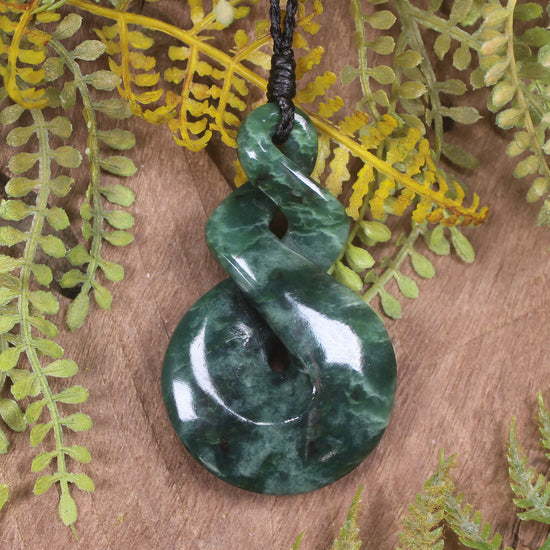 Twist carved from Kawakawa Pounamu - NZ Greenstone