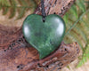 Heart carved from Kawakawa Pounamu - NZ Greenstone