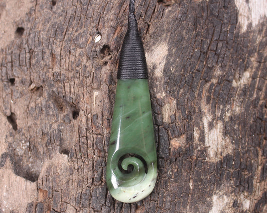 Roimata with Koru Pounamu Pendant - NZ Greenstone