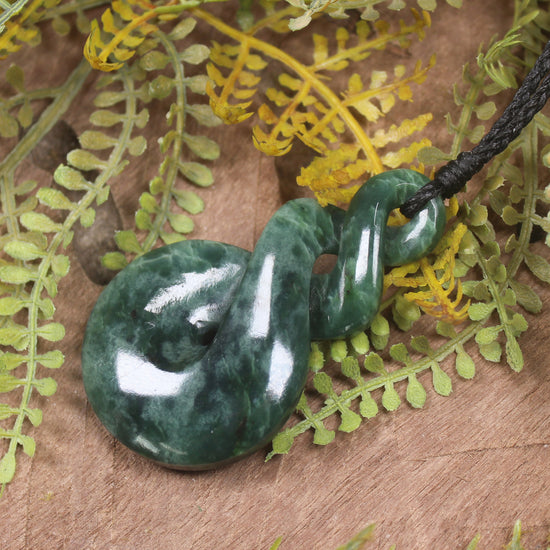 Twist carved from Kawakawa Pounamu - NZ Greenstone