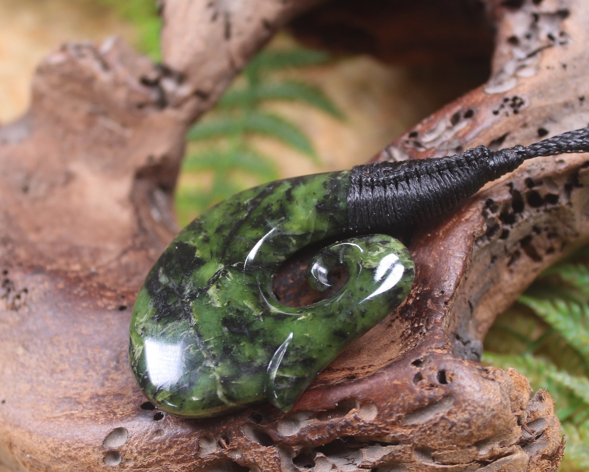 Hei Matau carved from Douglas Creek Pounamu - NZ Greenstone