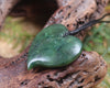 Heart carved from Kawakawa Pounamu - NZ Greenstone
