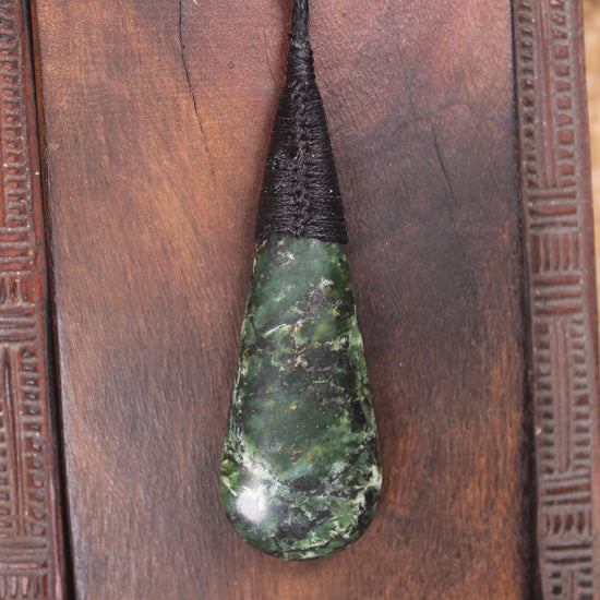 Roimata Teardrop carved from Douglas Creek Pounamu - NZ Greenstone