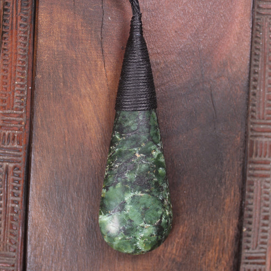 Roimata Teardrop carved from Douglas Creek Pounamu - NZ Greenstone