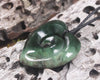 Heart with Koru carved from Kawakawa Pounamu - NZ Greenstone