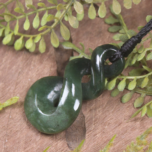 Twist carved from Kawakawa Pounamu - NZ Greenstone