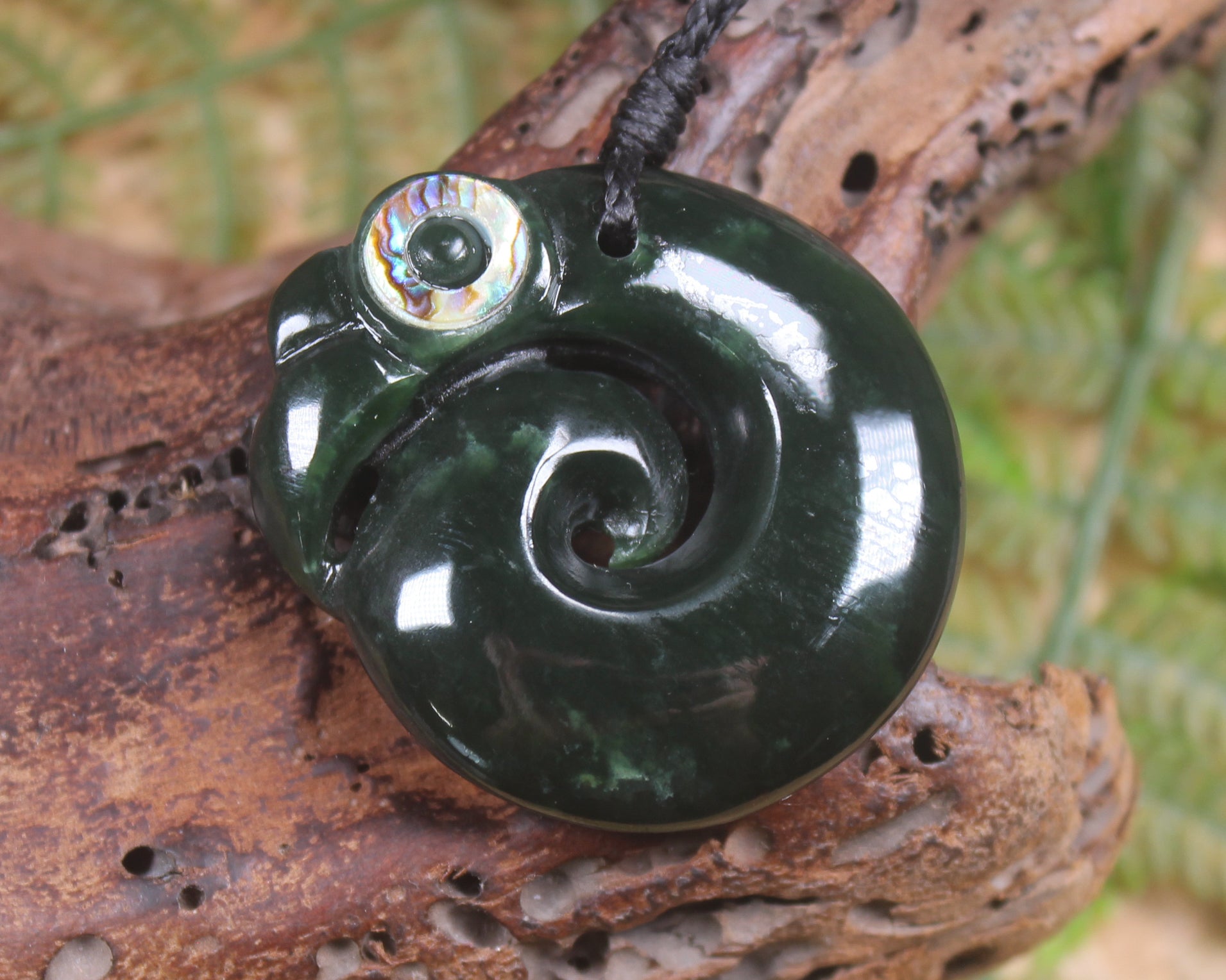 Koropepe carved from Kawakawa Pounamu - NZ Greenstone