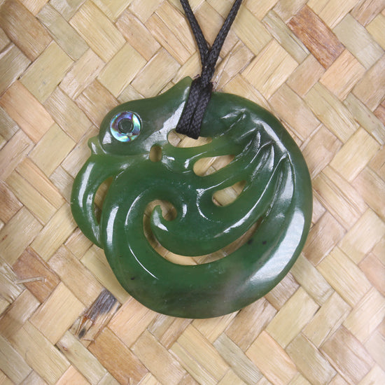 Framed Hapopo Pounamu Twist Pendant - NZ Greenstone