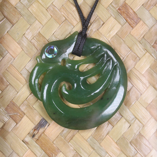 Framed Hapopo Pounamu Twist Pendant - NZ Greenstone