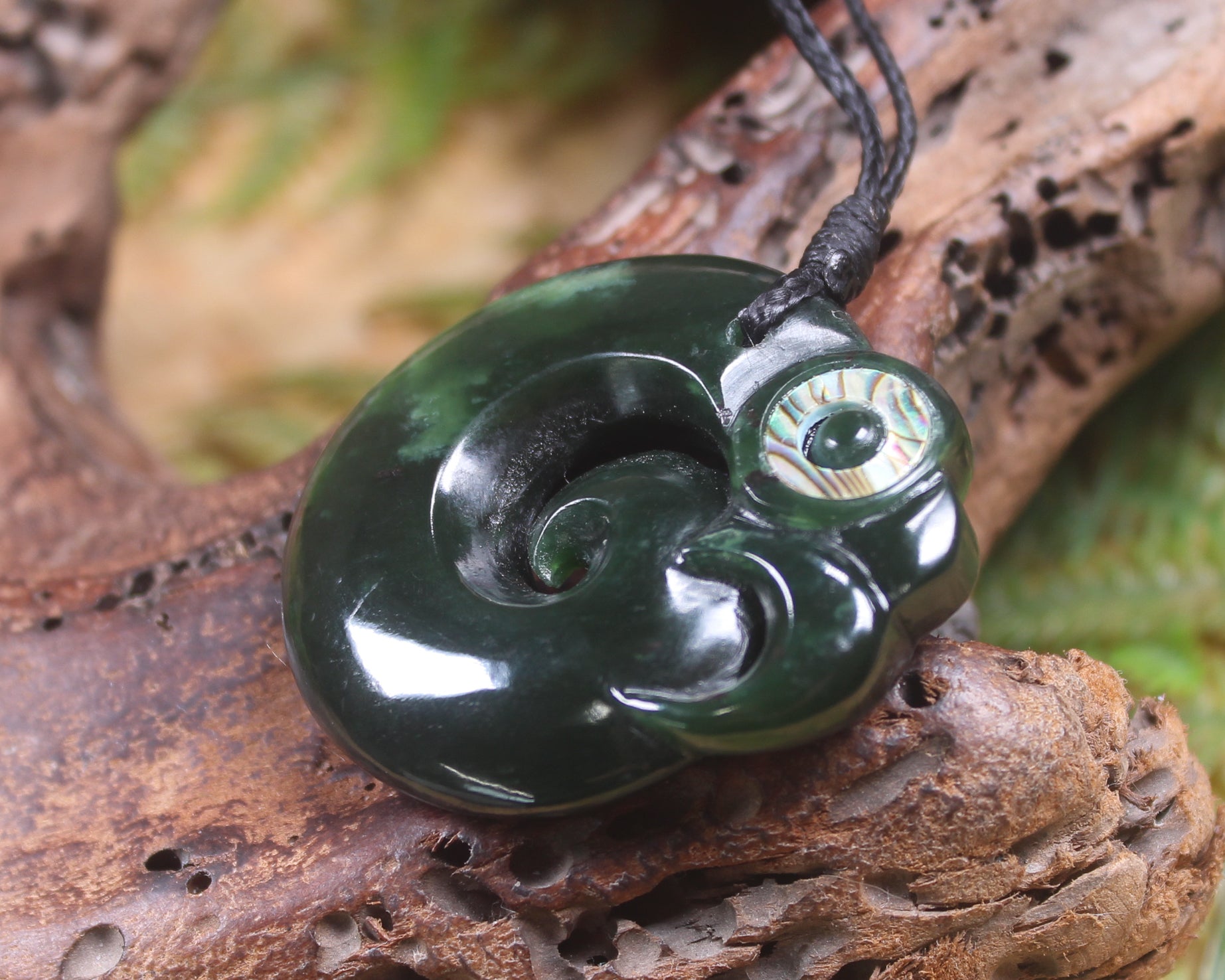 Koropepe carved from Kawakawa Pounamu - NZ Greenstone