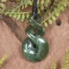 Twist or Pikorua carved from Hapopo Pounamu - NZ Greenstone