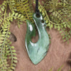 Hei Matau or Fish Hook carved from Hapopo Pounamu - NZ Greenstone