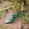 Hei Matau or Fish Hook carved from Hapopo Pounamu - NZ Greenstone
