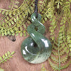 Twist or Pikorua carved from Hapopo Pounamu - NZ Greenstone