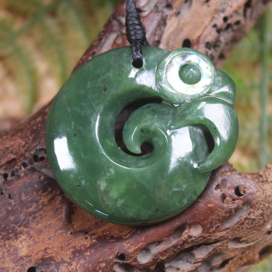 Koropepe carved from Hapopo Pounamu - NZ Greenstone