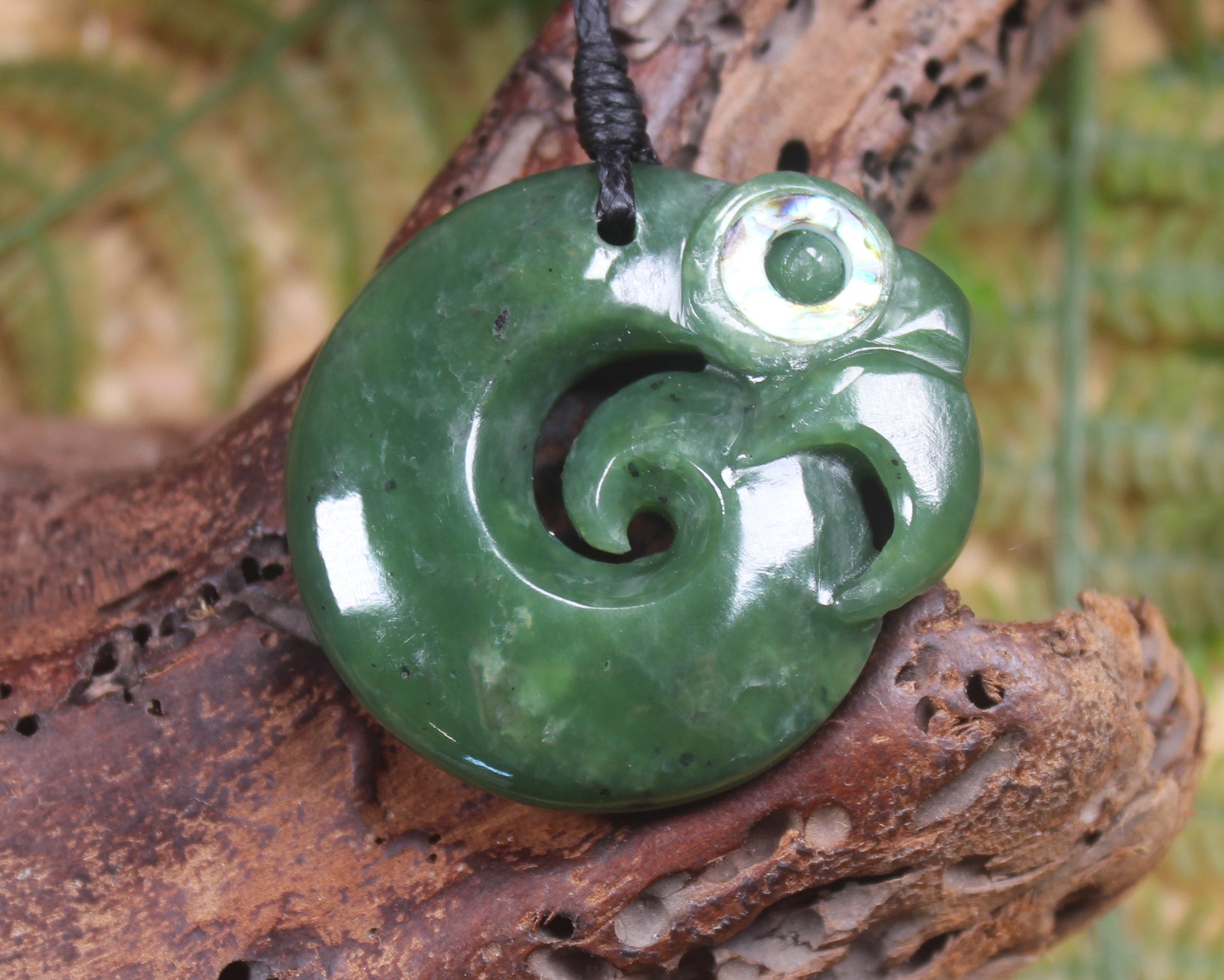 Koropepe carved from Hapopo Pounamu - NZ Greenstone