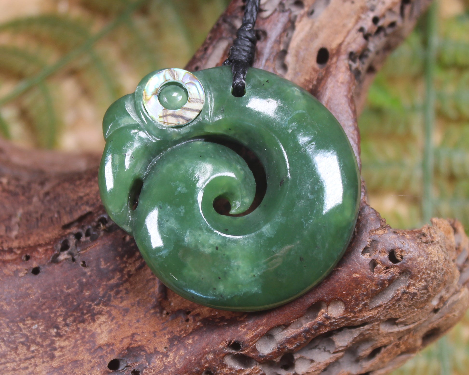 Koropepe carved from Hapopo Pounamu - NZ Greenstone