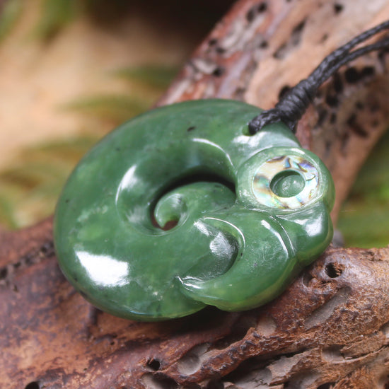 Koropepe carved from Hapopo Pounamu - NZ Greenstone