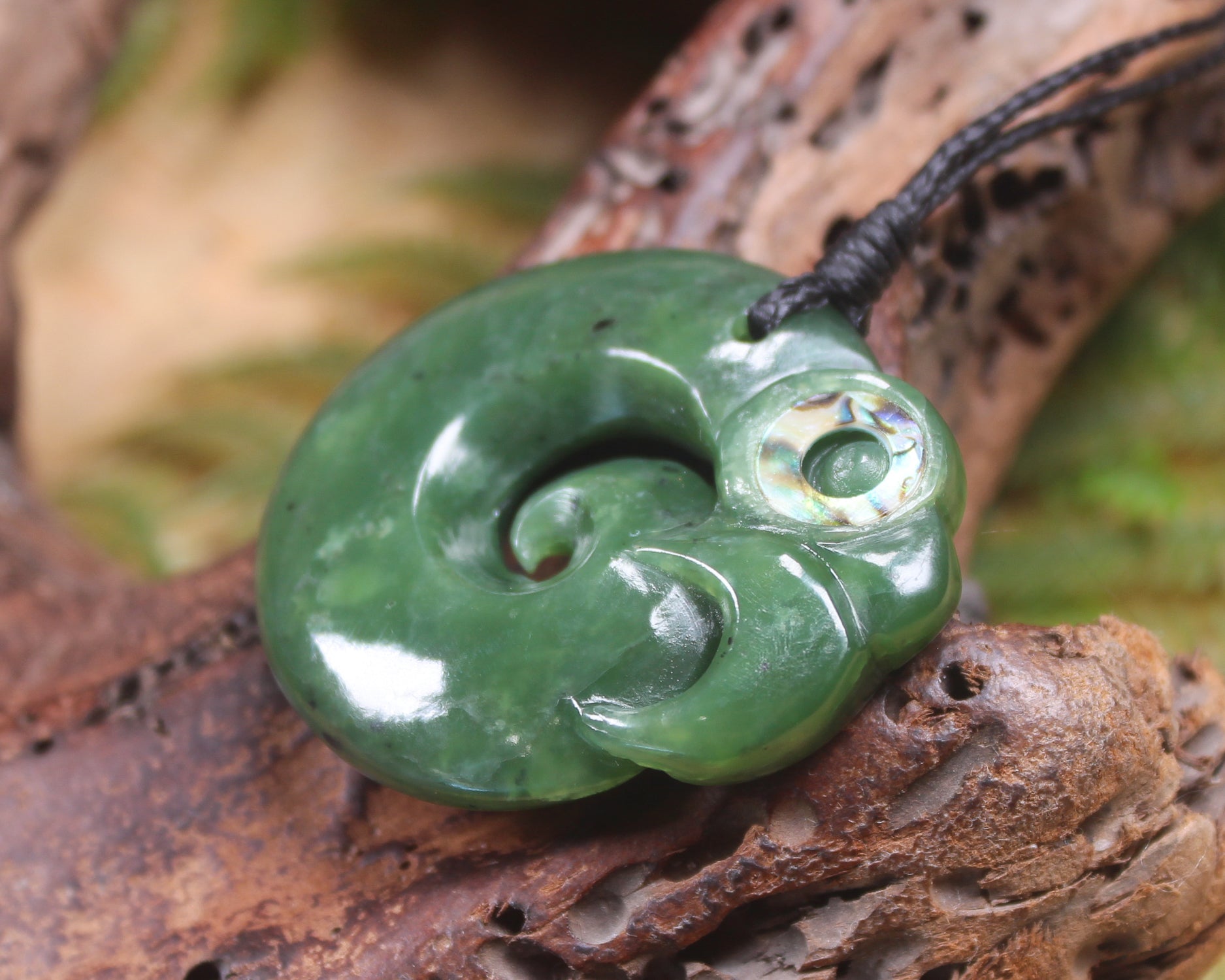 Koropepe carved from Hapopo Pounamu - NZ Greenstone