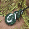 Twist carved from Kawakawa Pounamu - NZ Greenstone