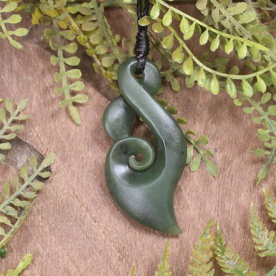 Koru Twist carved from Hapopo Pounamu - NZ Greenstone