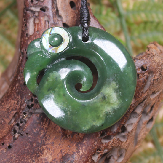 Koropepe carved from Hapopo Pounamu - NZ Greenstone
