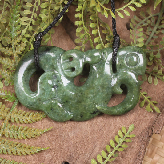 Manaia pendant carved from Rimu Pounamu - NZ Greenstone
