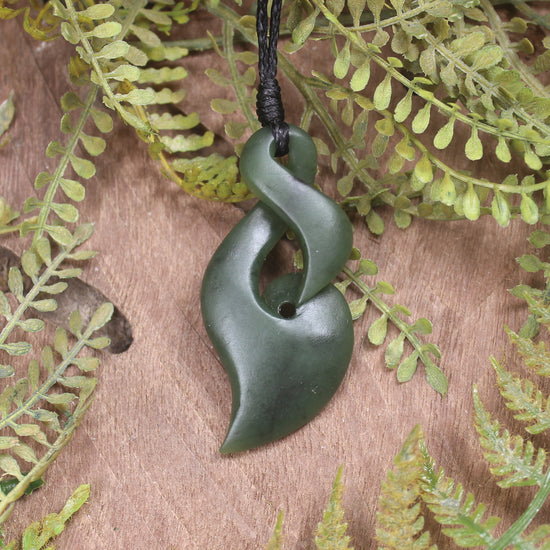 Koru Twist carved from Hapopo Pounamu - NZ Greenstone