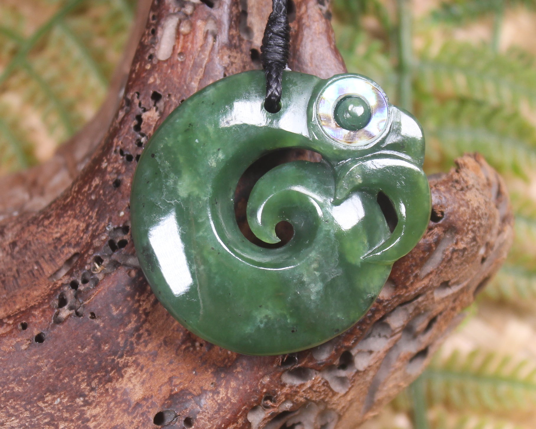 Koropepe carved from Hapopo Pounamu - NZ Greenstone