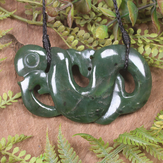 Manaia pendant carved from Rimu Pounamu - NZ Greenstone