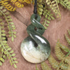 Twist or Pikorua carved from Hapopo Pounamu - NZ Greenstone