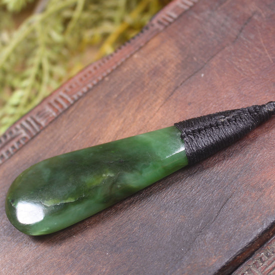 Roimata Teardrop carved from Hapopo Pounamu - NZ Greenstone