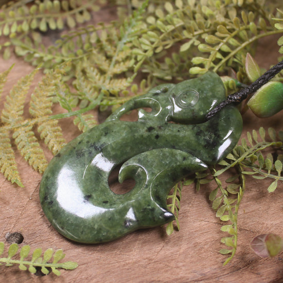 Manaia pendant carved from Rimu Pounamu - NZ Greenstone