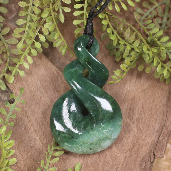 Twist carved from Kawakawa Pounamu - NZ Greenstone
